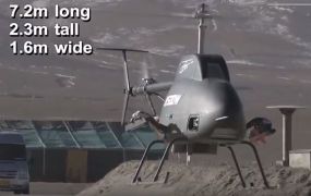 Chinese onbemande helikopter van AVIC, de AV500, in actie