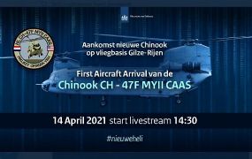 Hier zie je de aankomst van Chinook CH-47F MYII CAAS op Gilze-Rijen  