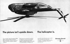 In 1968 vloog de CH-53A Sea Stallion ondersteboven